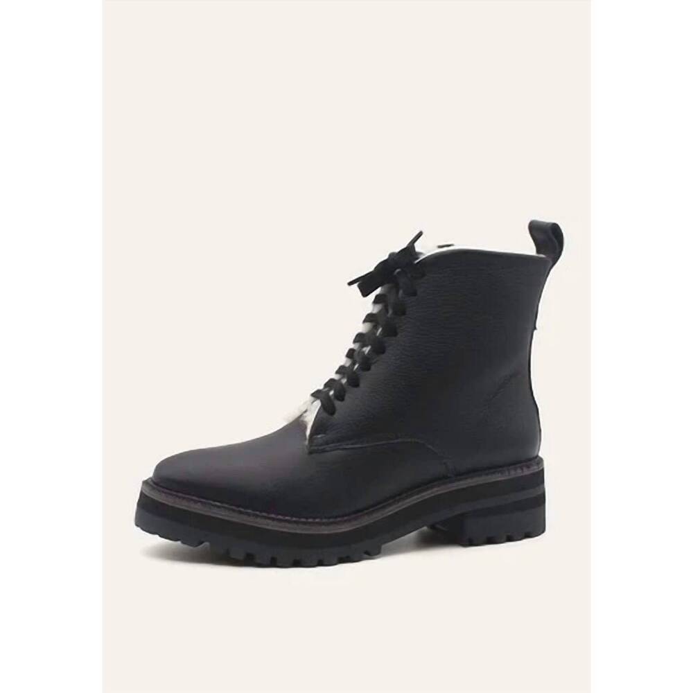 NEW KAANAS women's romania lace up combat boots in black